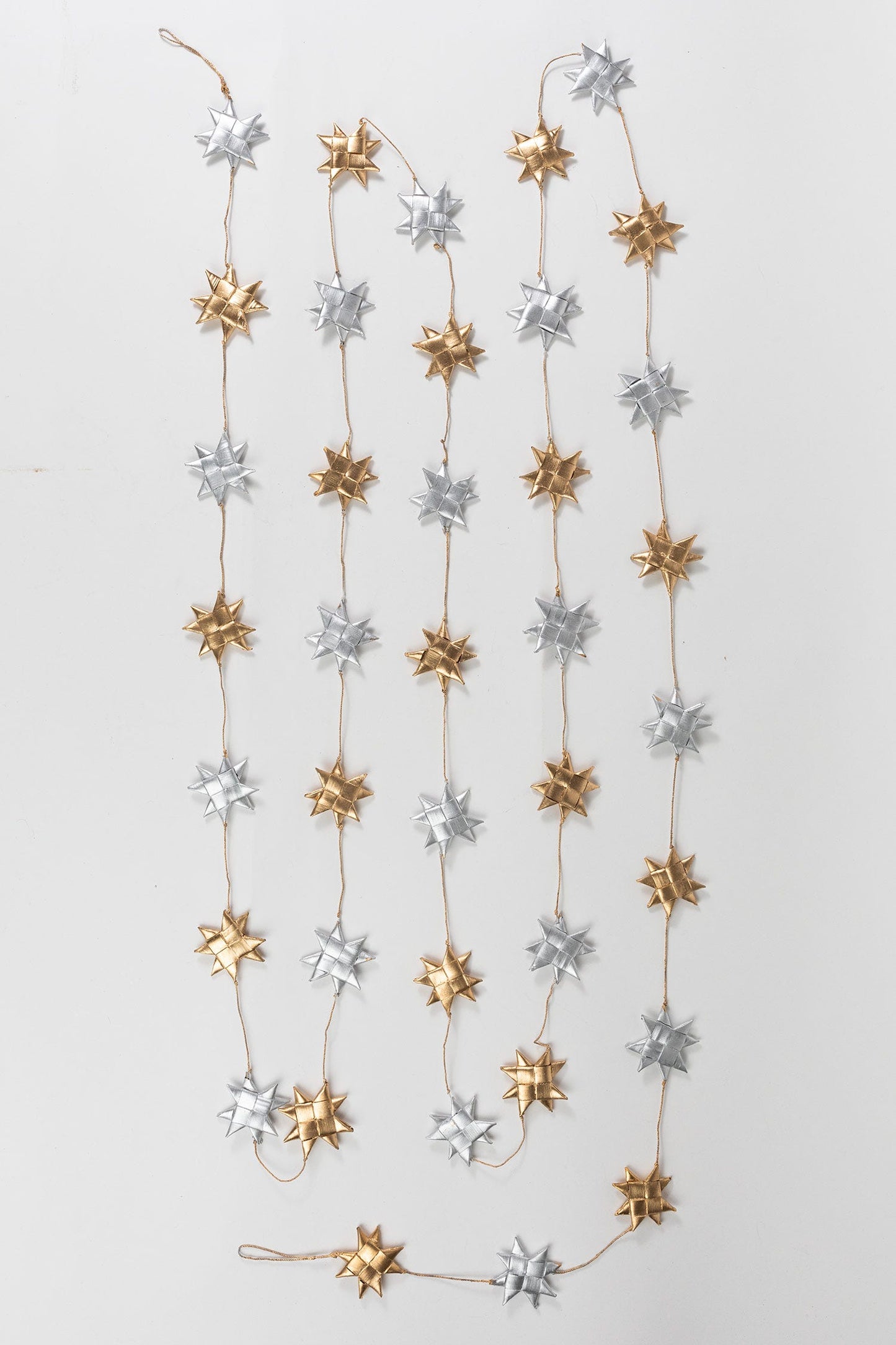 Garland stars palm leaf 1.75Dx14ft gold/silver