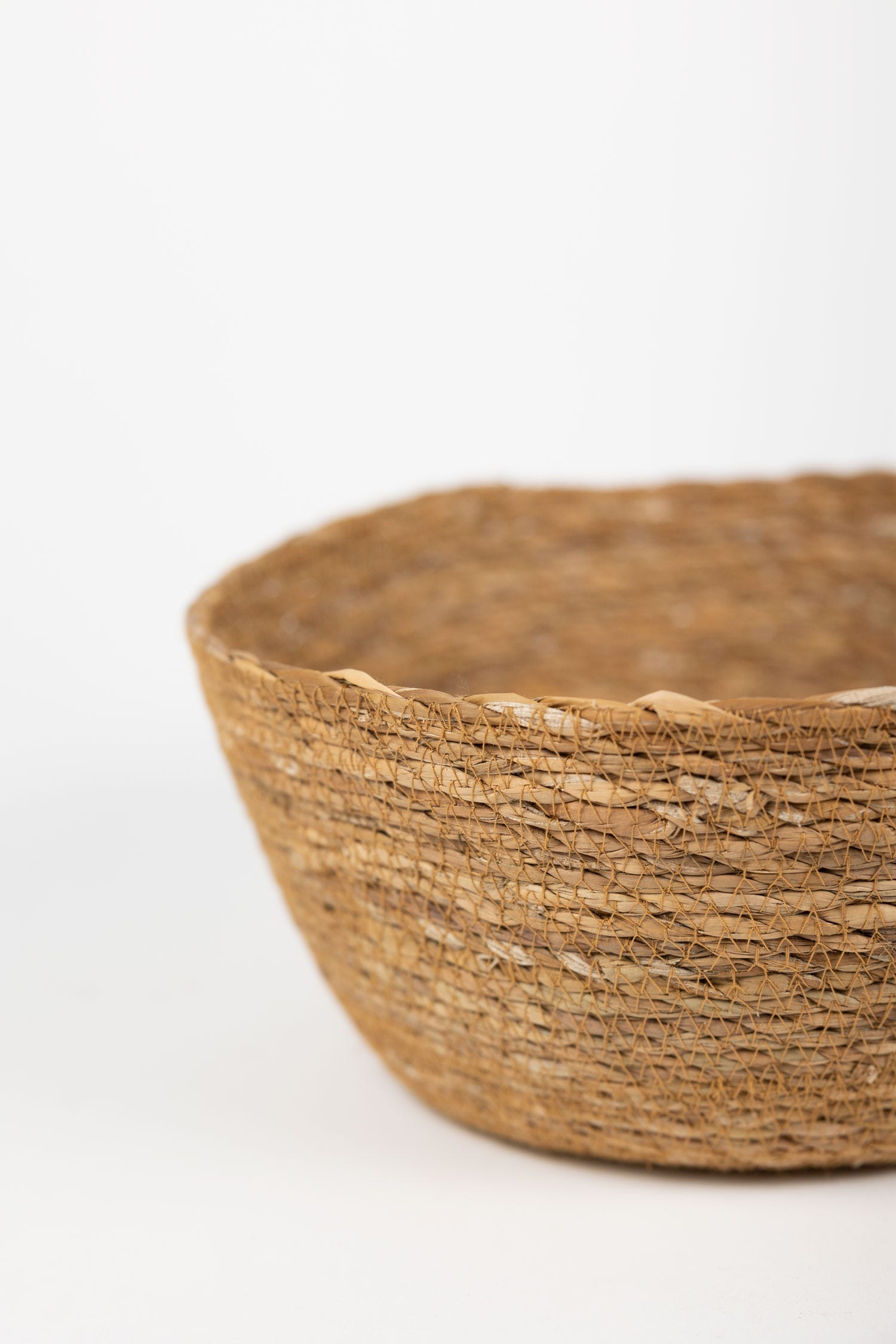 Basket machine stitched hogla grass 9Dx4H natural