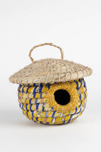 Birdhouse acorn shape sari/k-grass 8Dx7H tan/asst