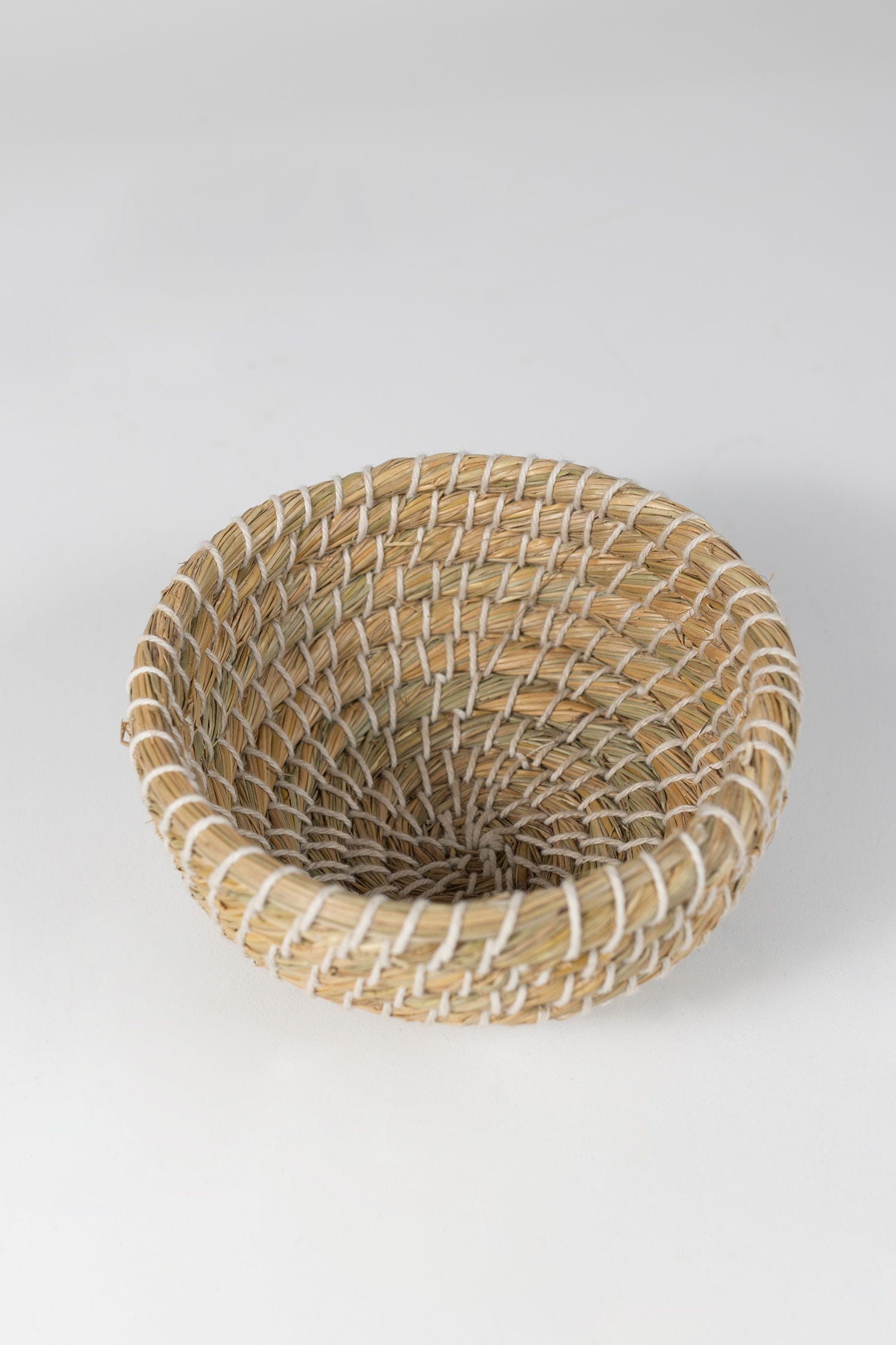 Basket bowl wrapped kaisa grass/cttn 6Dx3 nat