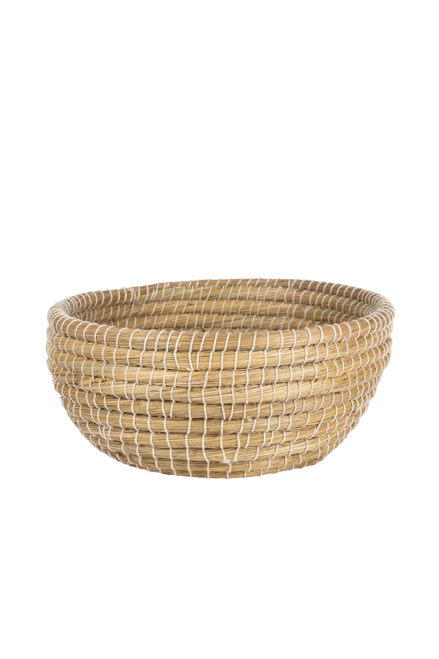 Basket bowl cotton wrap kaisa grass 14Dx6H natural