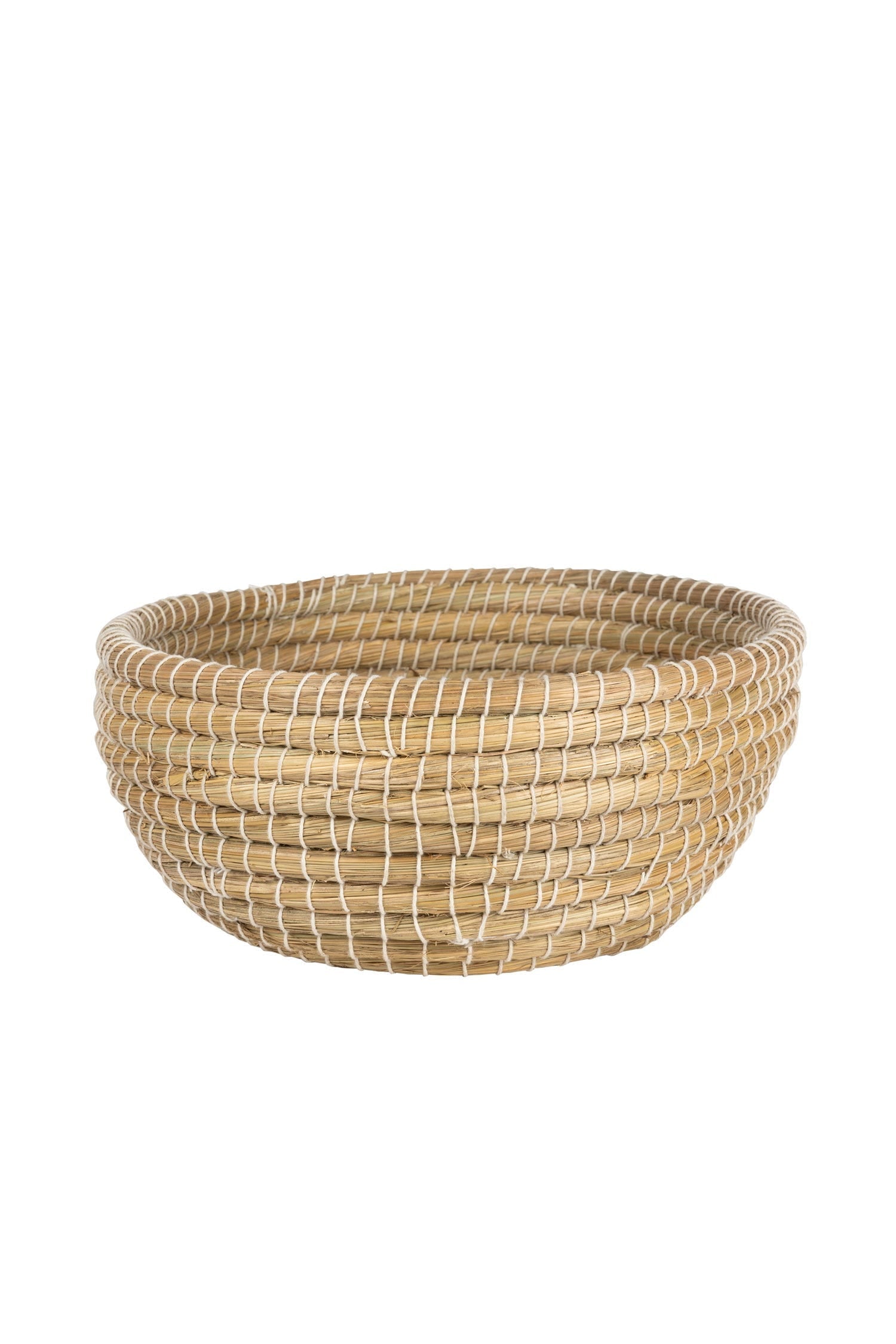 Basket bowl cotton wrap kaisa grass 14Dx6H natural