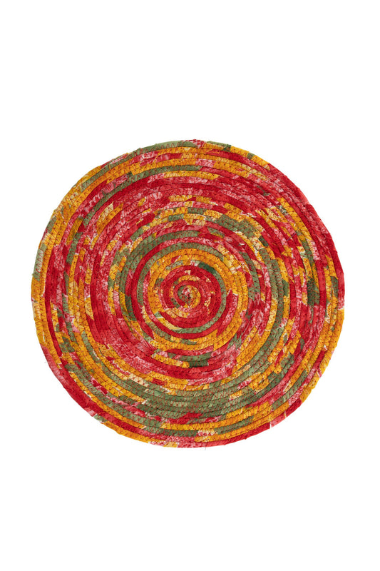 Placemat, Recycled Sari Round^