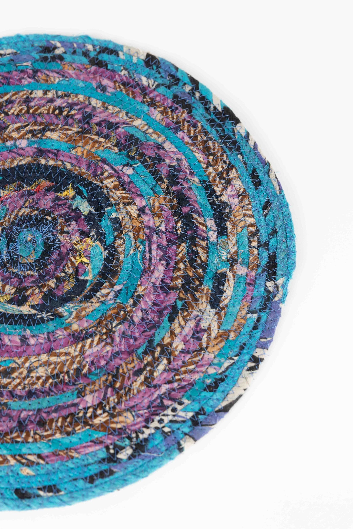 Placemat, Recycled Sari Round^