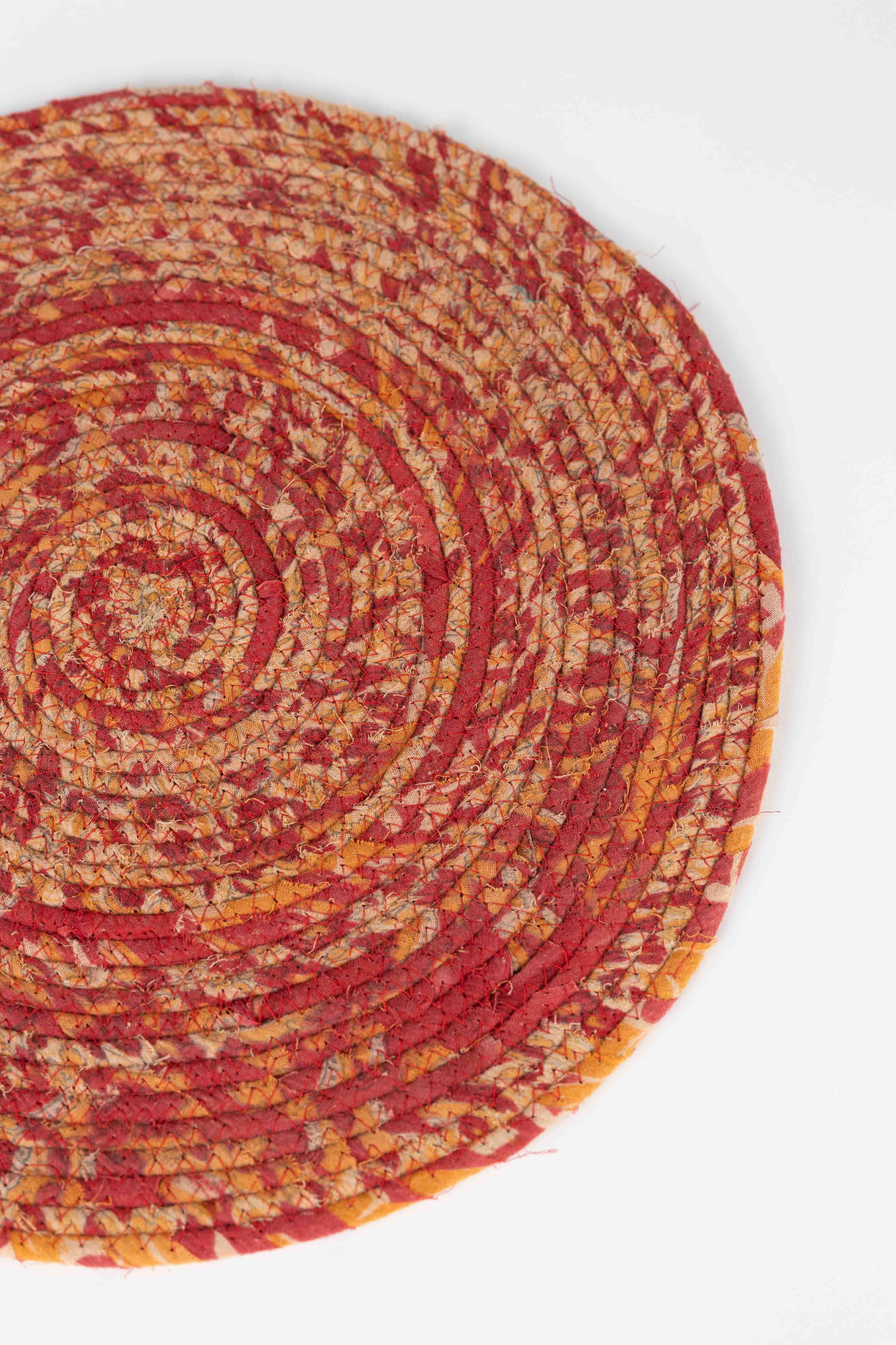 Placemat, Recycled Sari Round^