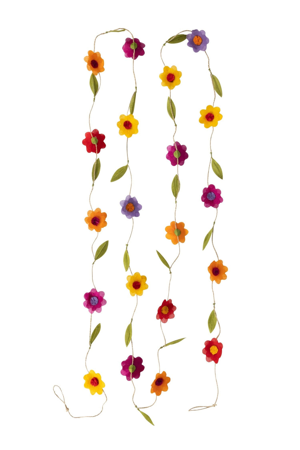 Garland 3D flowers silk paper 2Dx12ft multi/bright