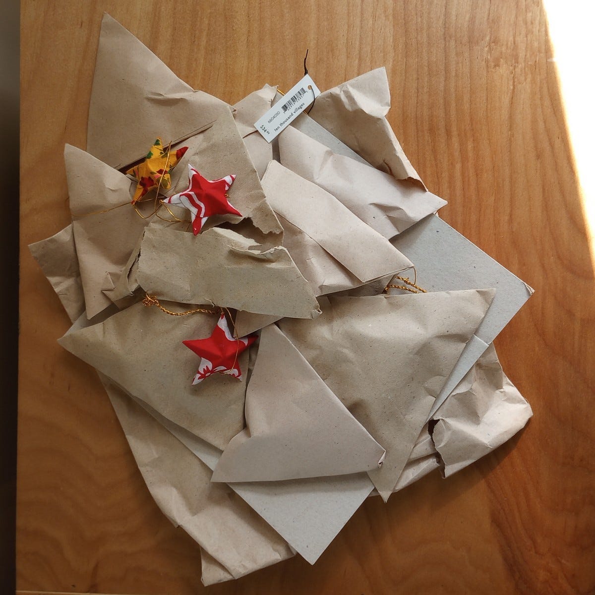 Valance, Upcycled Sari Stars