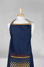 Apron reversible w/pockets sari/denim 34Lx28W asst