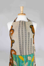Apron reversible w/pockets sari/denim 34Lx28W asst