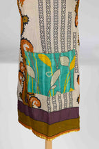 Apron reversible w/pockets sari/denim 34Lx28W asst