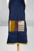 Apron reversible w/pockets sari/denim 34Lx28W asst