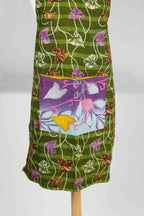 Apron reversible w/pockets sari/denim 34Lx28W asst