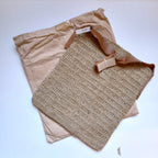 Bag shoulder crochet jute/leather 12.5D nat/brn