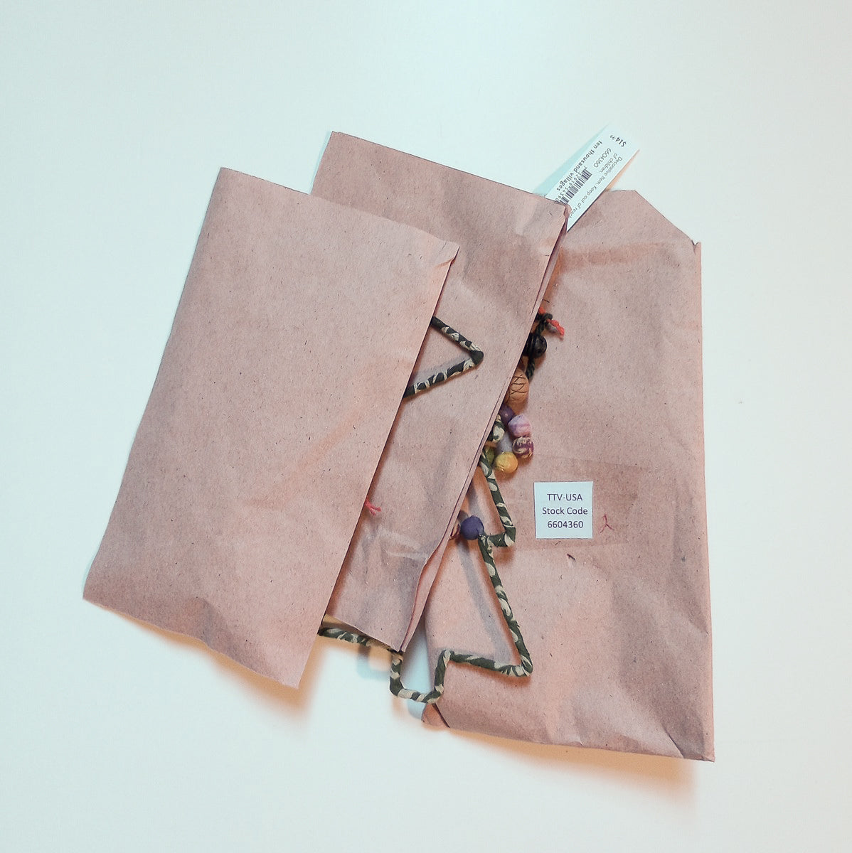 Ornament wrapped tree M/2 sari/wire 3.5W asst