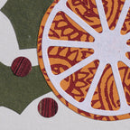Card orange b-print M/3 paper 7x5 orng/grn/red