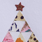 Card tree of triangles M/3 paper 5.5sq white/multi