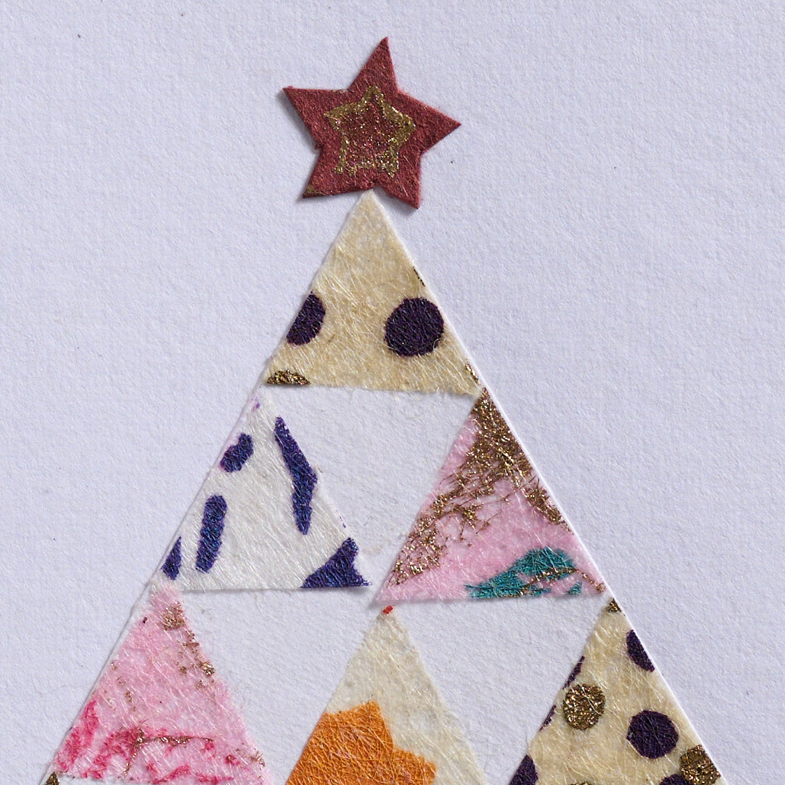 Card tree of triangles M/3 paper 5.5sq white/multi
