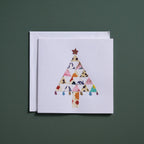 Card tree of triangles M/3 paper 5.5sq white/multi
