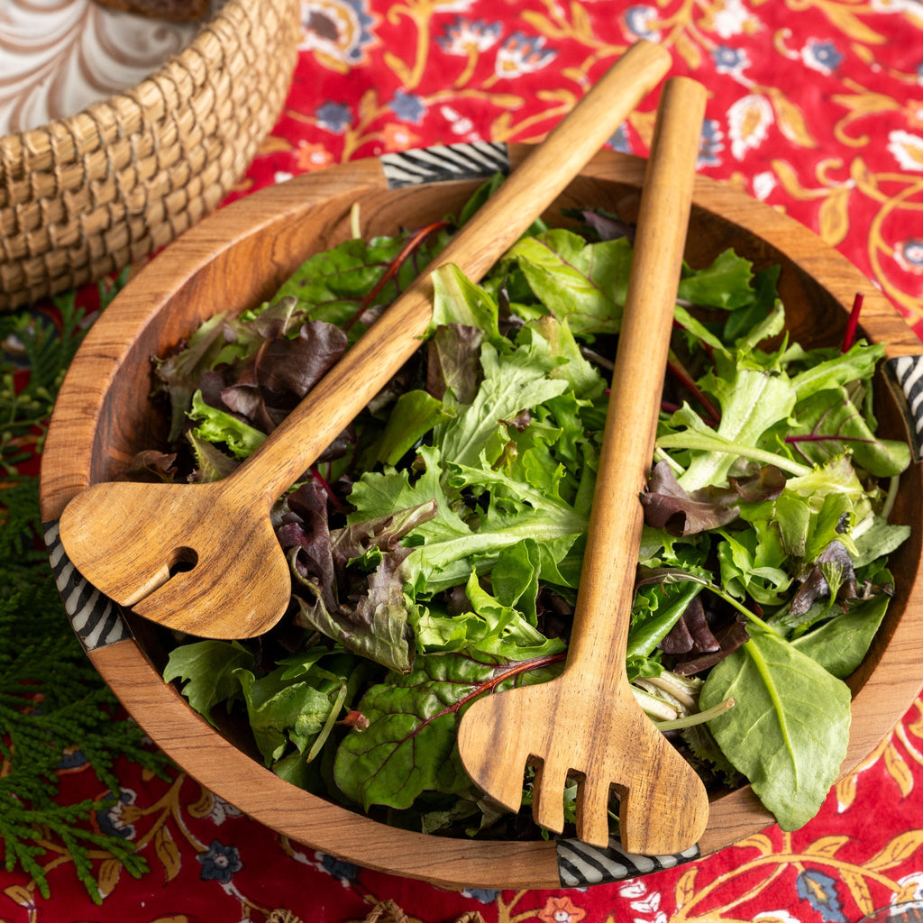 Albesia Wood Salad Servers - Ten Thousand Villages