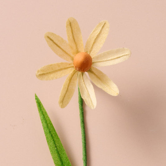 Silk Paper Cone Flowers - Cream