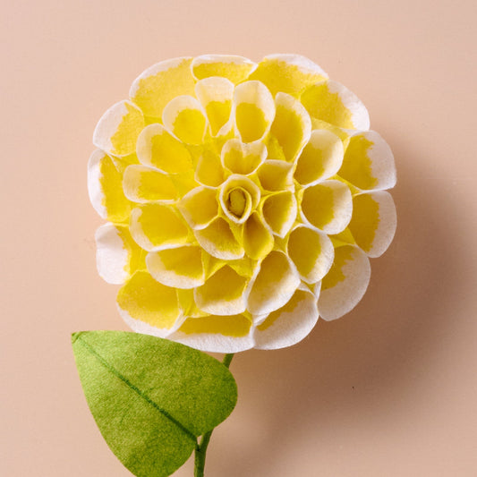 Silk Paper Dahlia Flowers - Yellow
