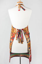 Apron reversible w/pockets asst sari 36L