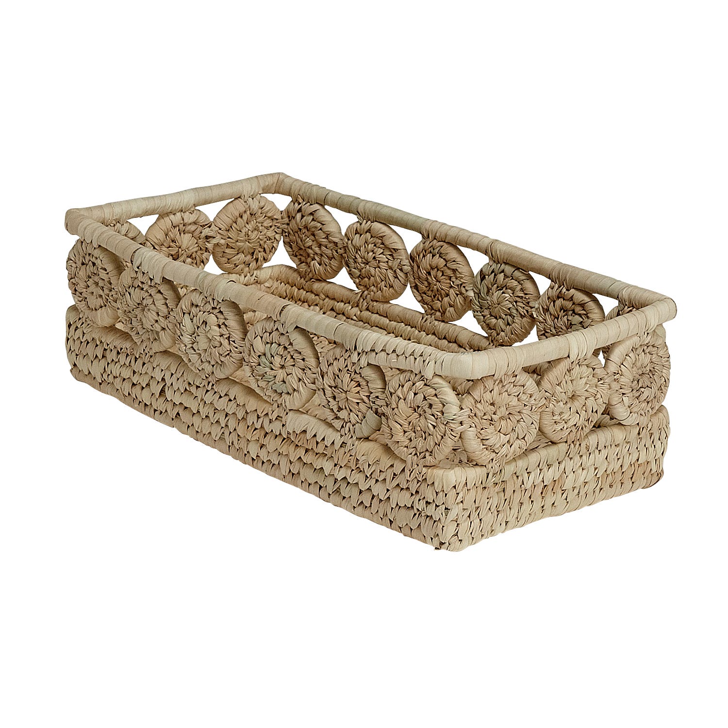 Basket f/bread palm leaf 11x6 nat