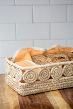 Basket f/bread palm leaf 11x6 nat