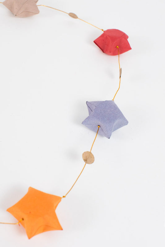 Garland, 3-D Pastel Stars