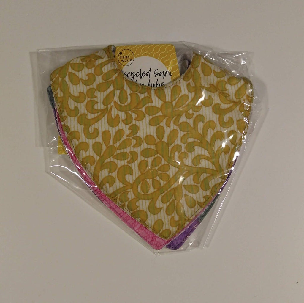 Bibs set/3 sari/terry cloth 7L white/asst