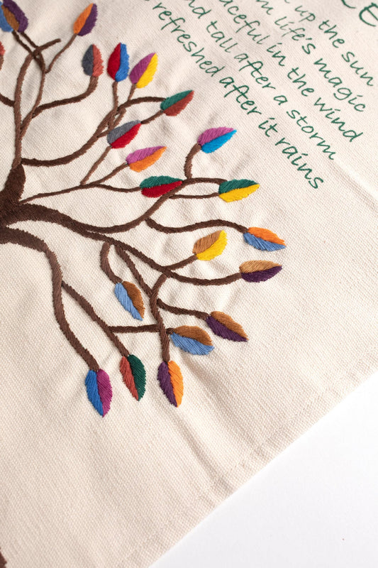 Wall hanging Think Like a Tree cttn 13Wx24H cream