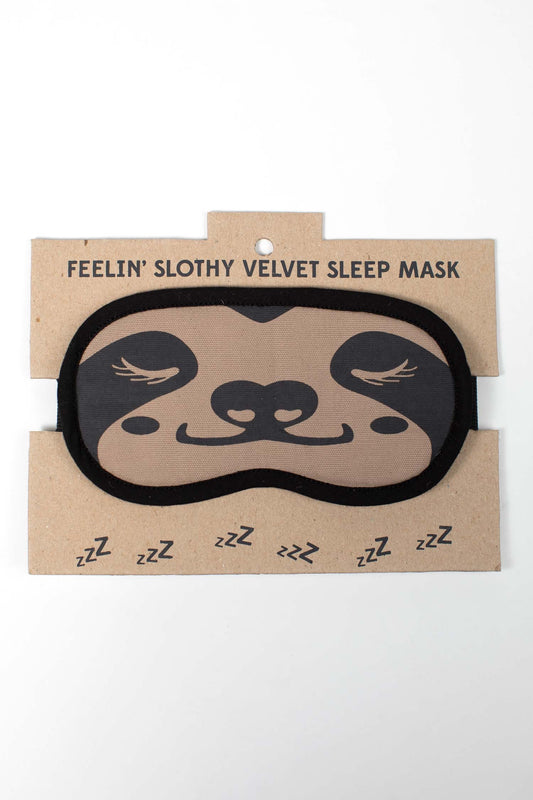 Velvet Lined Sleep Mask, "Slothy"