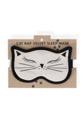 Sleep mask Cat Nap cotton/velvet 7Wx4 white/black