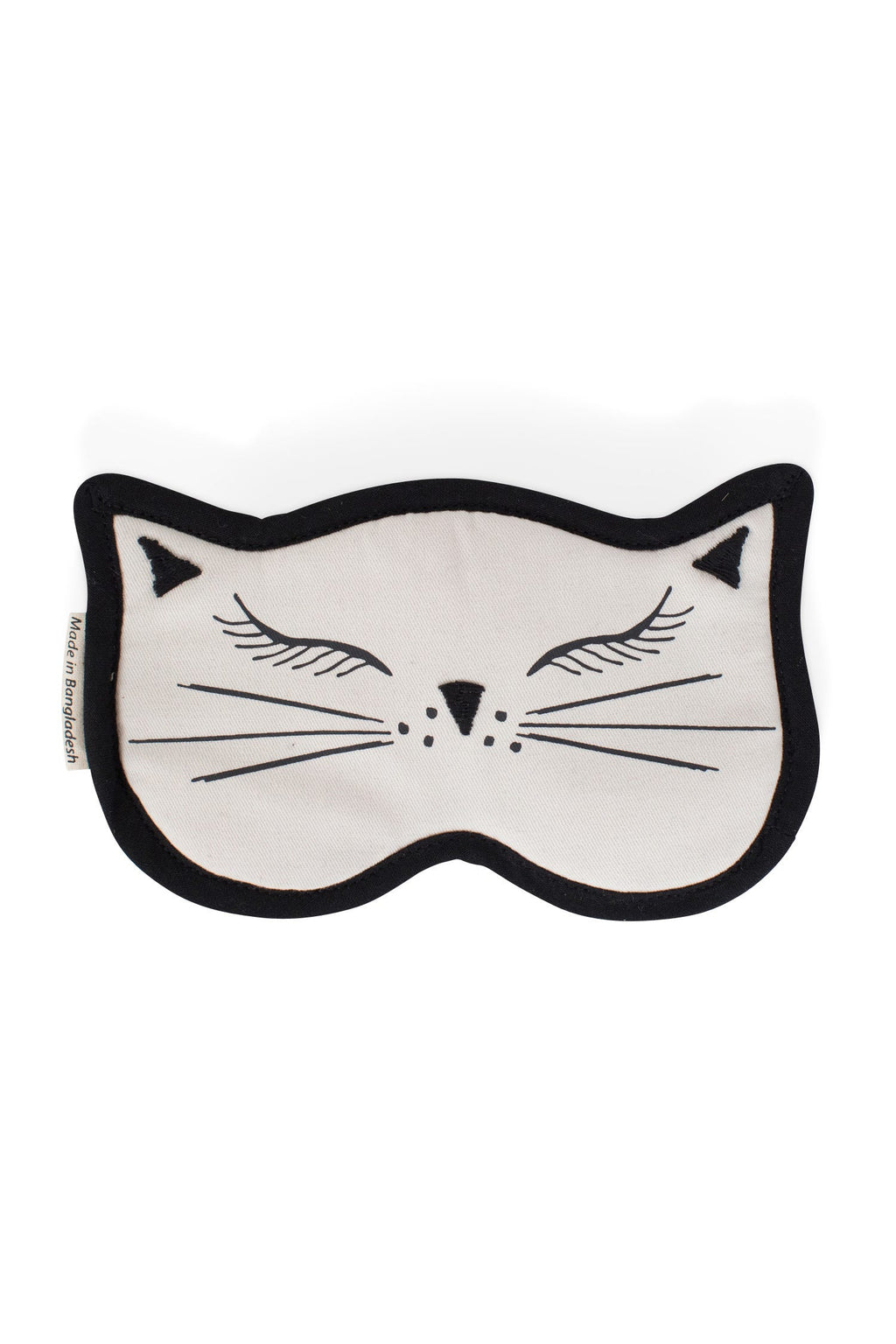 Sleep mask Cat Nap cotton/velvet 7Wx4 white/black