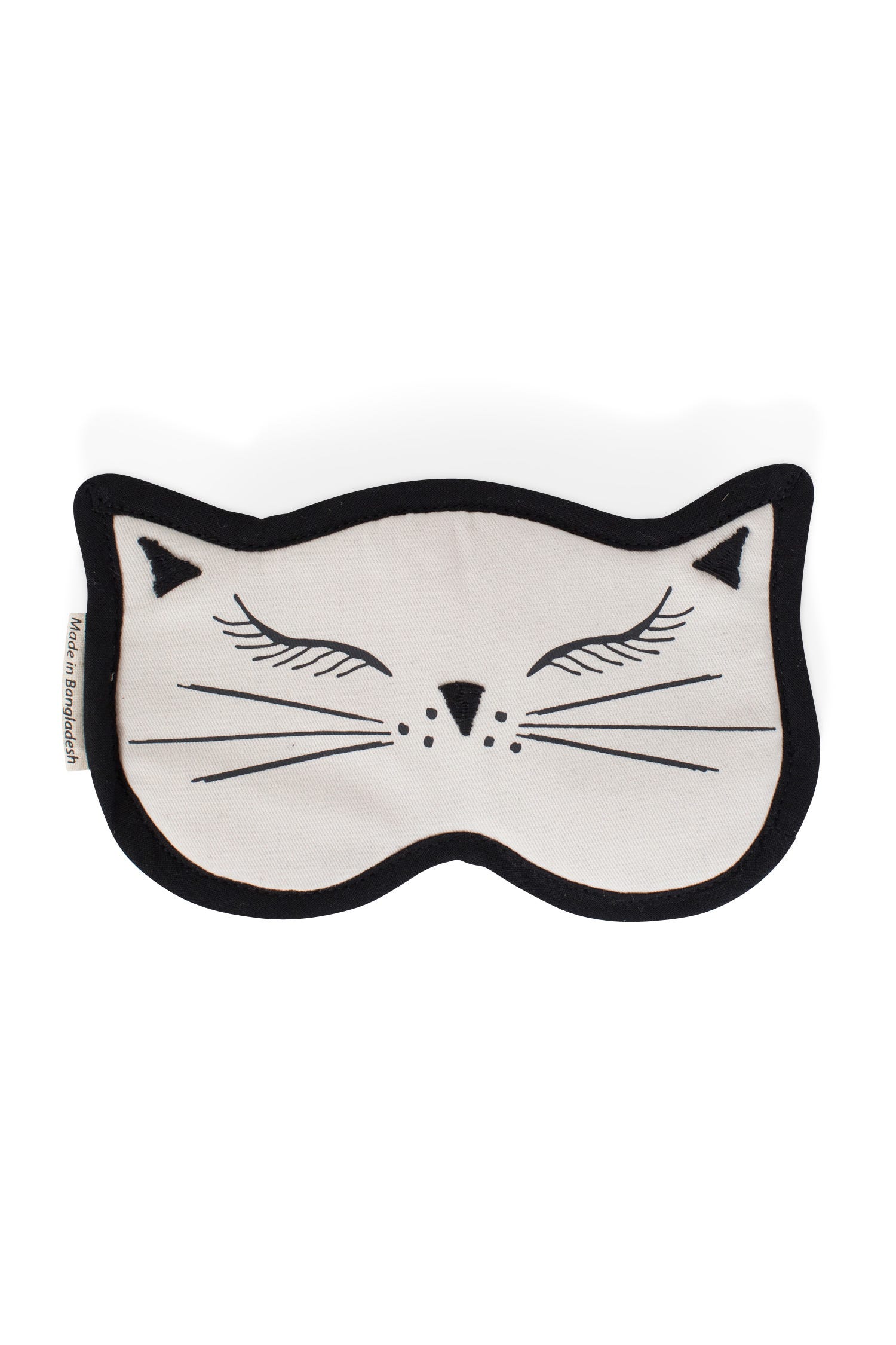 Sleep mask Cat Nap cotton/velvet 7Wx4 white/black