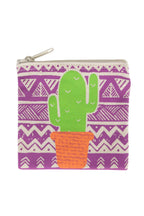 Coin purse cactus M/3 cotton 4x4 grn/prpl/orng