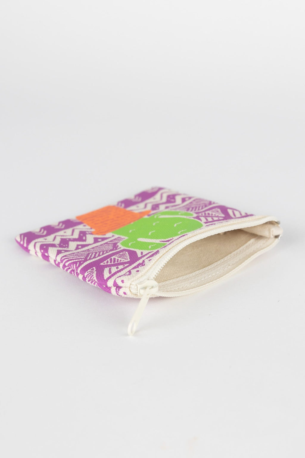 Coin purse cactus M/3 cotton 4x4 grn/prpl/orng