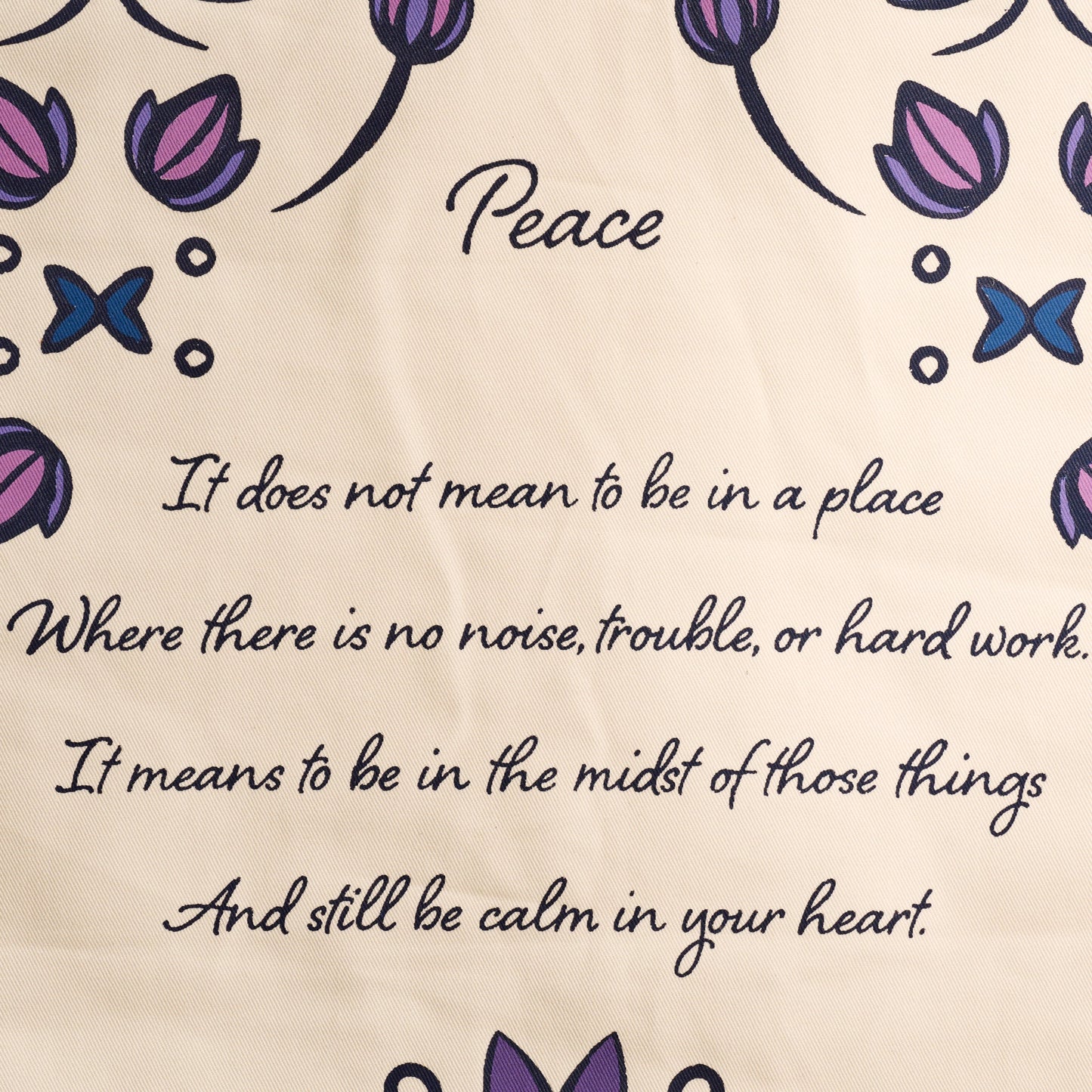 Lotus Peace Poem Wall Hanging