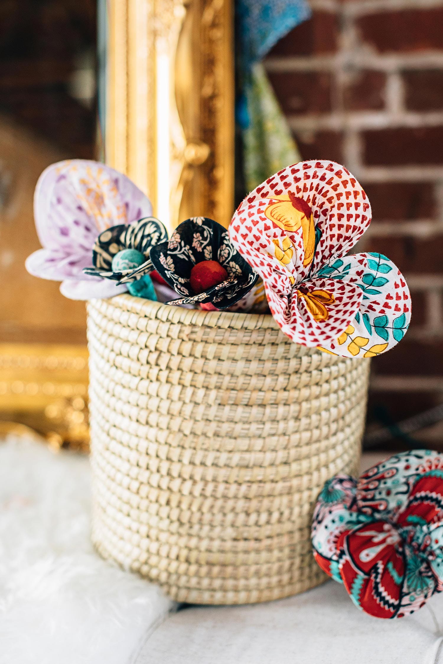 Recycled Sari Flower, Assorted