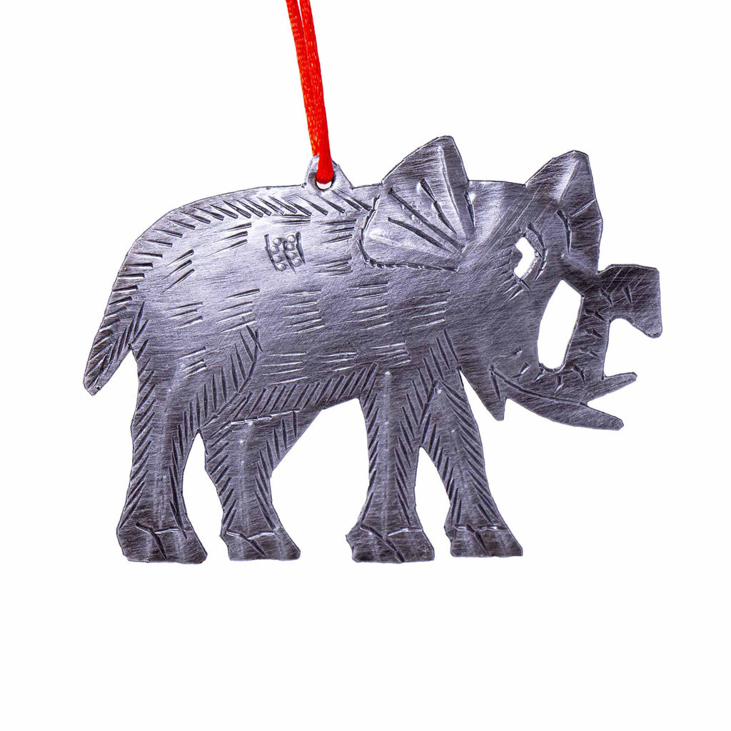 Elephant Haitian Metal Drum Ornament