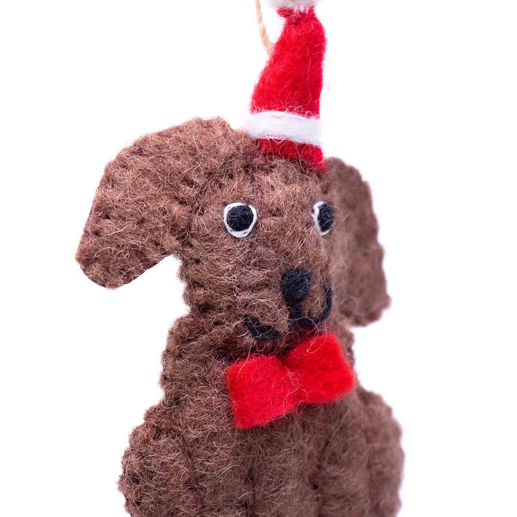 Chocolate Labrador Felt Ornament