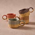 Sundara Fluted Ceramic Espresso Mugs^