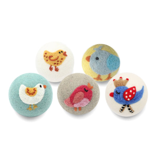 Eco Wool Dryer Balls, "Birds"