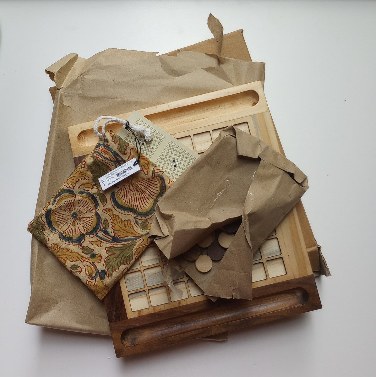 Reversi game rubber wd/sheesham/cttn 10.5x9.5 nat