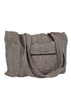 Bag tote w/pocket 14x11 blk/wht