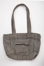 Bag tote w/pocket 14x11 blk/wht