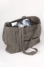Bag tote w/pocket 14x11 blk/wht