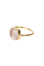 Ring rose quartz/brass adj pink/gold