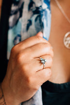 Ring cuff bee M/3 metal silver color
