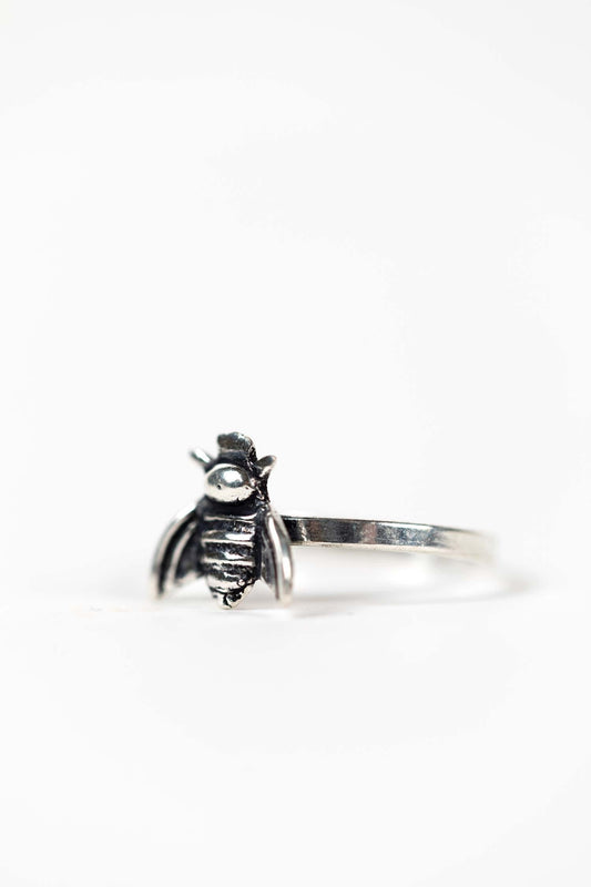 Ring cuff bee M/3 metal silver color
